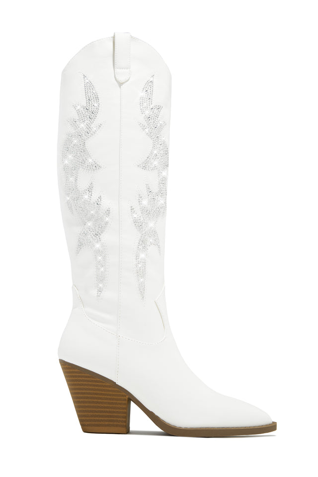 Load image into Gallery viewer, White Embellished Cowgirl Boots
