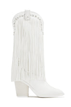 Load image into Gallery viewer, White Embellished Fringe Cowgirl Boots
