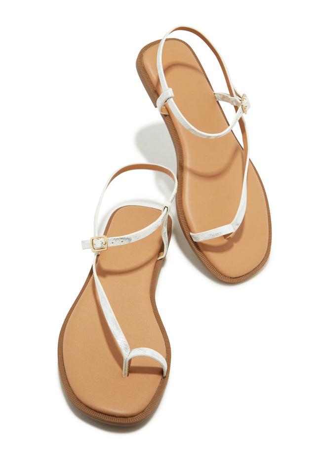 Load image into Gallery viewer, White Snake Print Sandals
