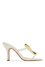 Load image into Gallery viewer, Adonna Thong Strap Mule Heels - Cream ** LEAVE PRIVATE ** SENDING BACK TO COMPANY ** 10/3

