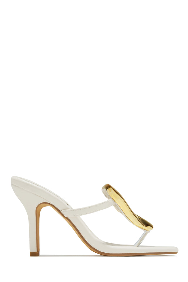 Load image into Gallery viewer, Adonna Thong Strap Mule Heels - Cream ** LEAVE PRIVATE ** SENDING BACK TO COMPANY ** 10/3
