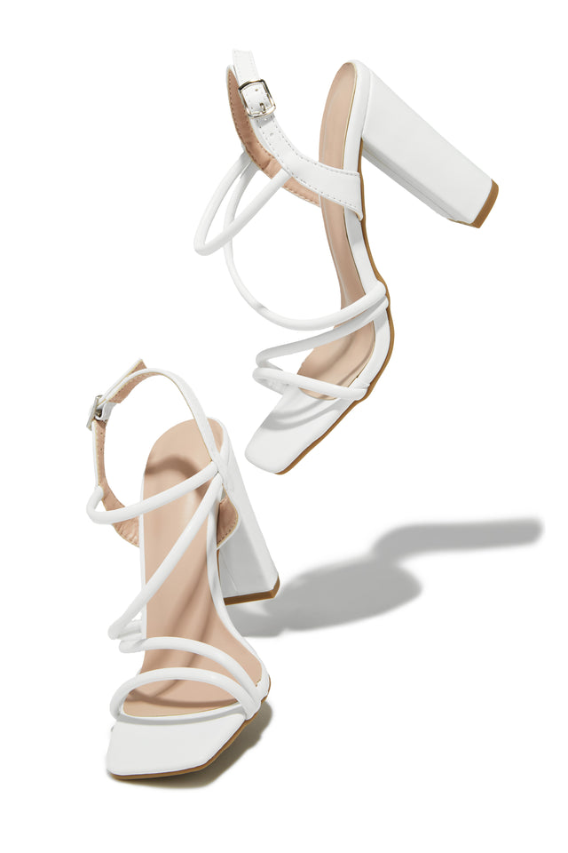 Load image into Gallery viewer, Victoria Block Heels - White
