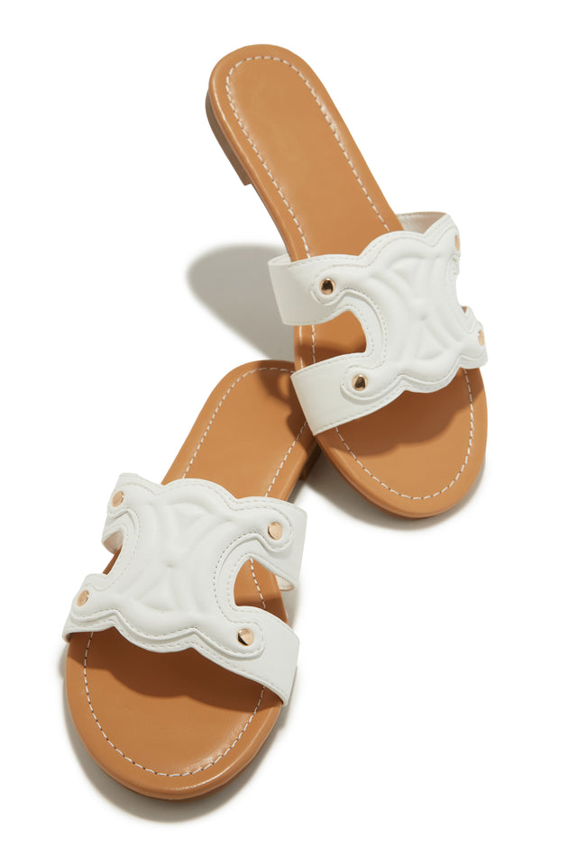 Load image into Gallery viewer, Paris Trips Slip On Sandals - White
