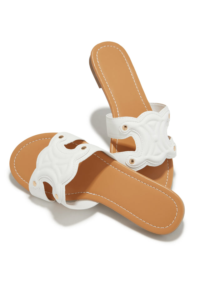Load image into Gallery viewer, Paris Trips Slip On Sandals - White
