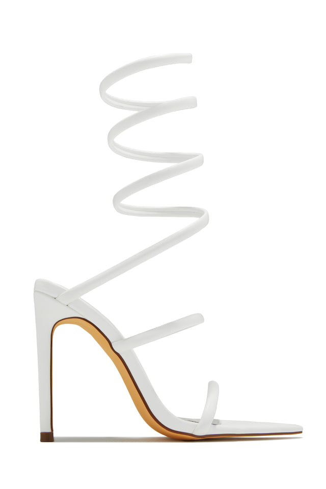 Load image into Gallery viewer, Nathalie Around The Ankle Coil High Heels - Red
