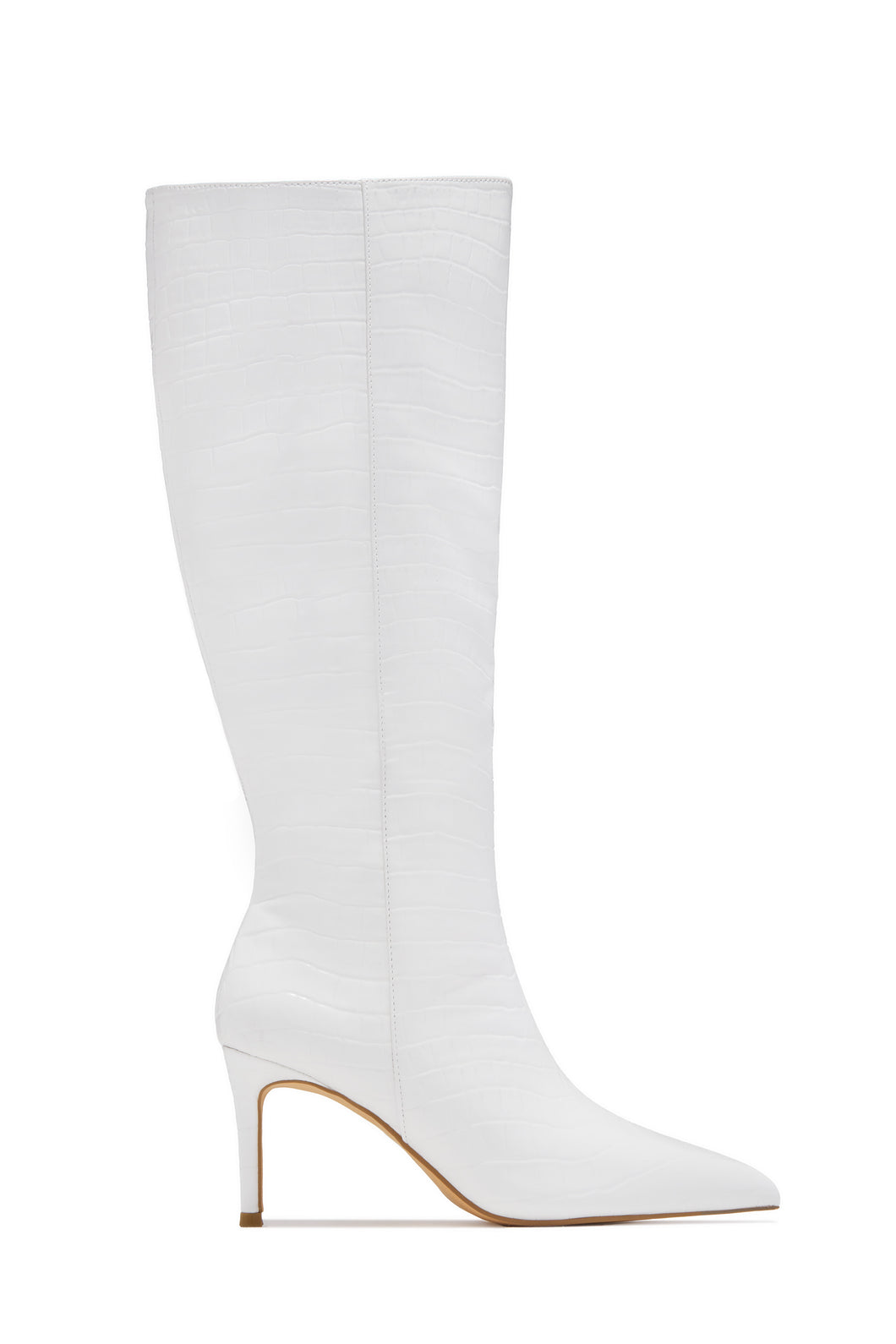 Chrissy Mid Heel Boots - White