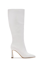 Load image into Gallery viewer, Kymmie Below The Knee Heel Boots - White
