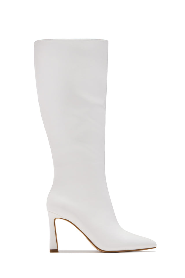 Load image into Gallery viewer, Kymmie Below The Knee Heel Boots - White
