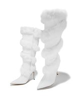 Load image into Gallery viewer, Aspen Trips Faux Fur Heel Boots - White
