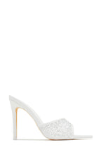 Load image into Gallery viewer, Kari Embellished High Heel Mules - White
