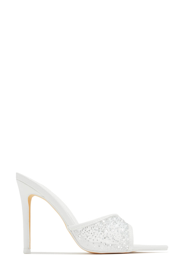 Load image into Gallery viewer, Kari Embellished High Heel Mules - White
