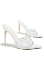 Load image into Gallery viewer, Kari Embellished High Heel Mules - White
