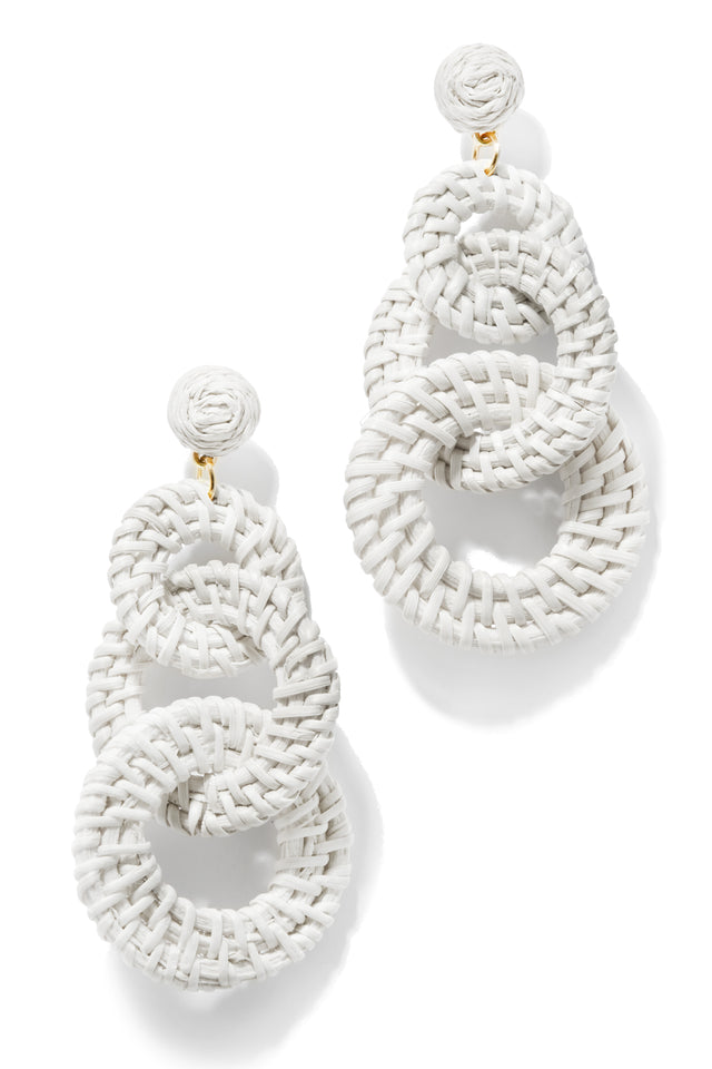 Load image into Gallery viewer, Araya Statement Woven Earring - White

