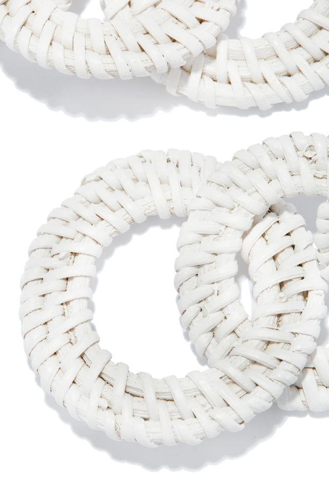 Load image into Gallery viewer, Araya Statement Woven Earring - White
