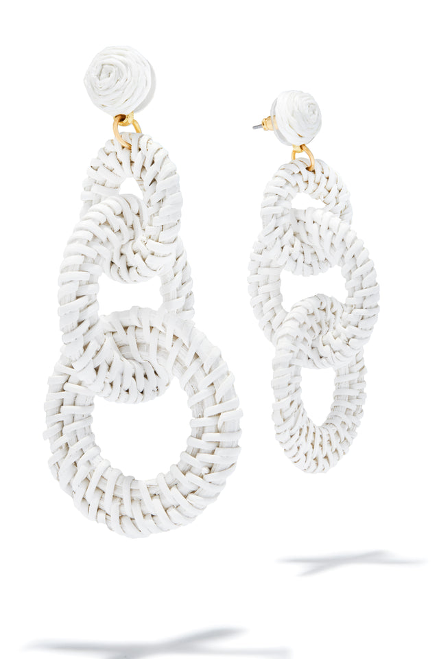 Load image into Gallery viewer, Araya Statement Woven Earring - White
