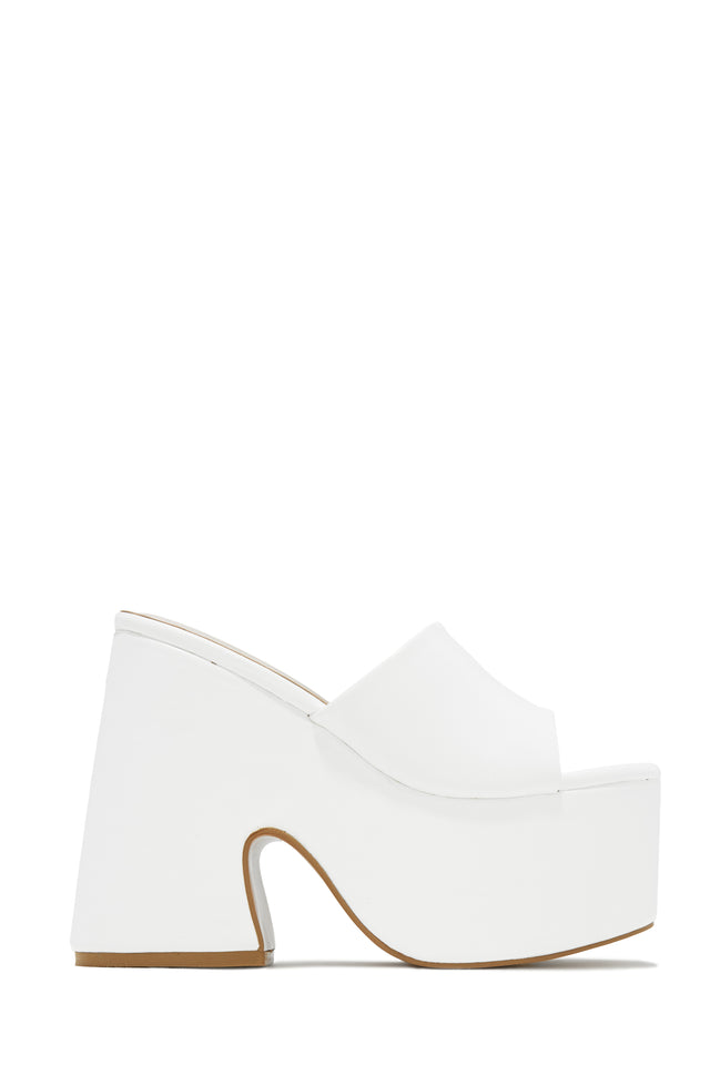 Load image into Gallery viewer, White PU Mule Heels
