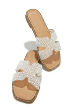 Load image into Gallery viewer, Manara Embellished Slip On Sandals - White
