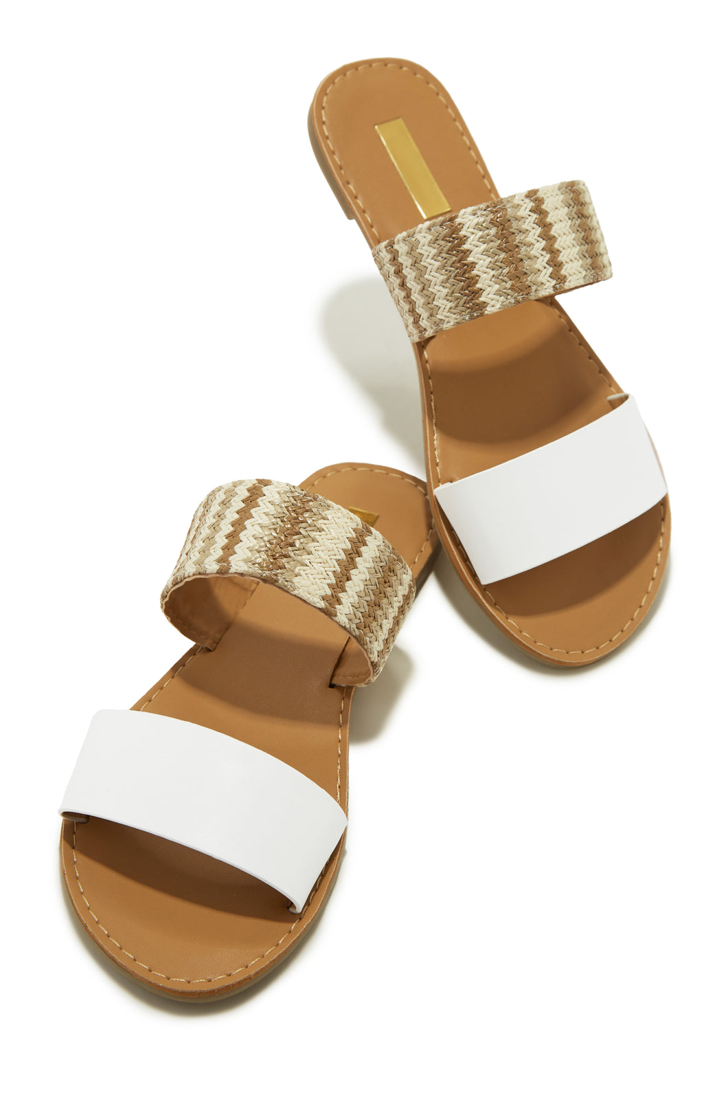 Spring Breaker Flat Slip On Sandals - White
