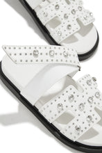 Load image into Gallery viewer, White Slip On Sandals with Adjustable Velcro Strap
