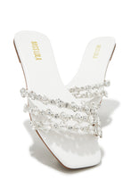 Load image into Gallery viewer, Luxury Trips Embellished Slip On Sandals - White
