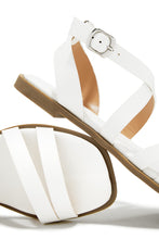 Load image into Gallery viewer, Sun Seeker Flat Strappy Sandals - White
