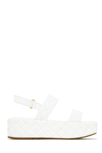 Load image into Gallery viewer, White Quilted Platform Sandal
