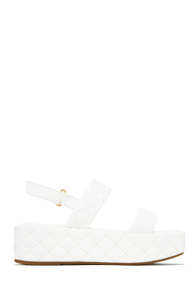 Load image into Gallery viewer, White Quilted Platform Sandal
