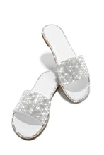 Load image into Gallery viewer, White and silver sandals
