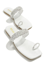 Load image into Gallery viewer, Cabana Beach Embellished Slip On Sandals - White
