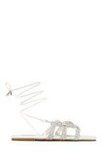 Load image into Gallery viewer, Ibiza Nights Embellished Lace Up Sandals - Orange
