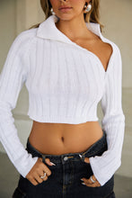Load image into Gallery viewer, Kenia Knit Long Sleeve Sweater Top - White

