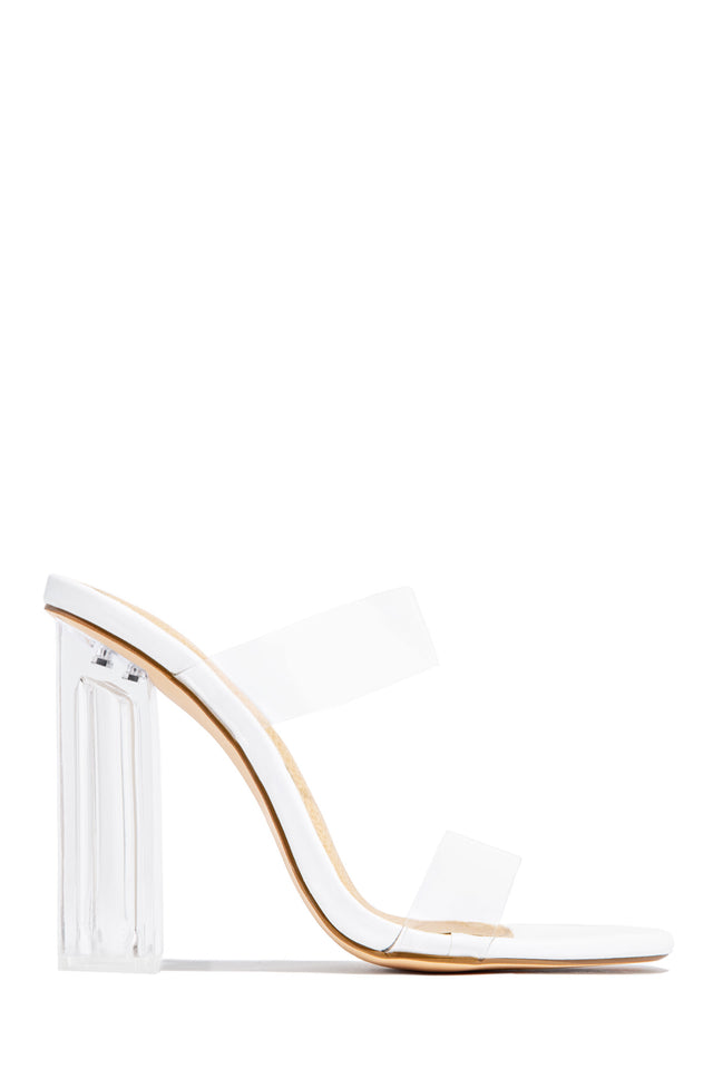Load image into Gallery viewer, White Heels With Clear Straps

