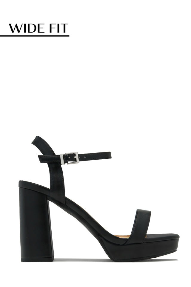 Load image into Gallery viewer, Gaby Wide Fit Platform Block Heels - Black
