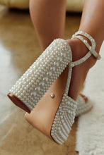 Load image into Gallery viewer, Women Wearing Pearl Chunky Platform Heels
