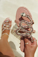 Load image into Gallery viewer, Wild One Snake Embellished Sandals - Pink

