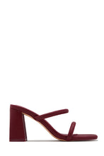 Load image into Gallery viewer, Yesenia Block Mid Heel Mules - Wine
