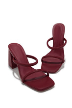 Load image into Gallery viewer, Yesenia Block Mid Heel Mules - Wine
