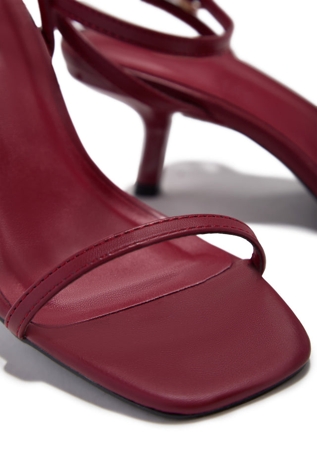 Load image into Gallery viewer, Karolay Ankle Strap Mid Heels - Cherry
