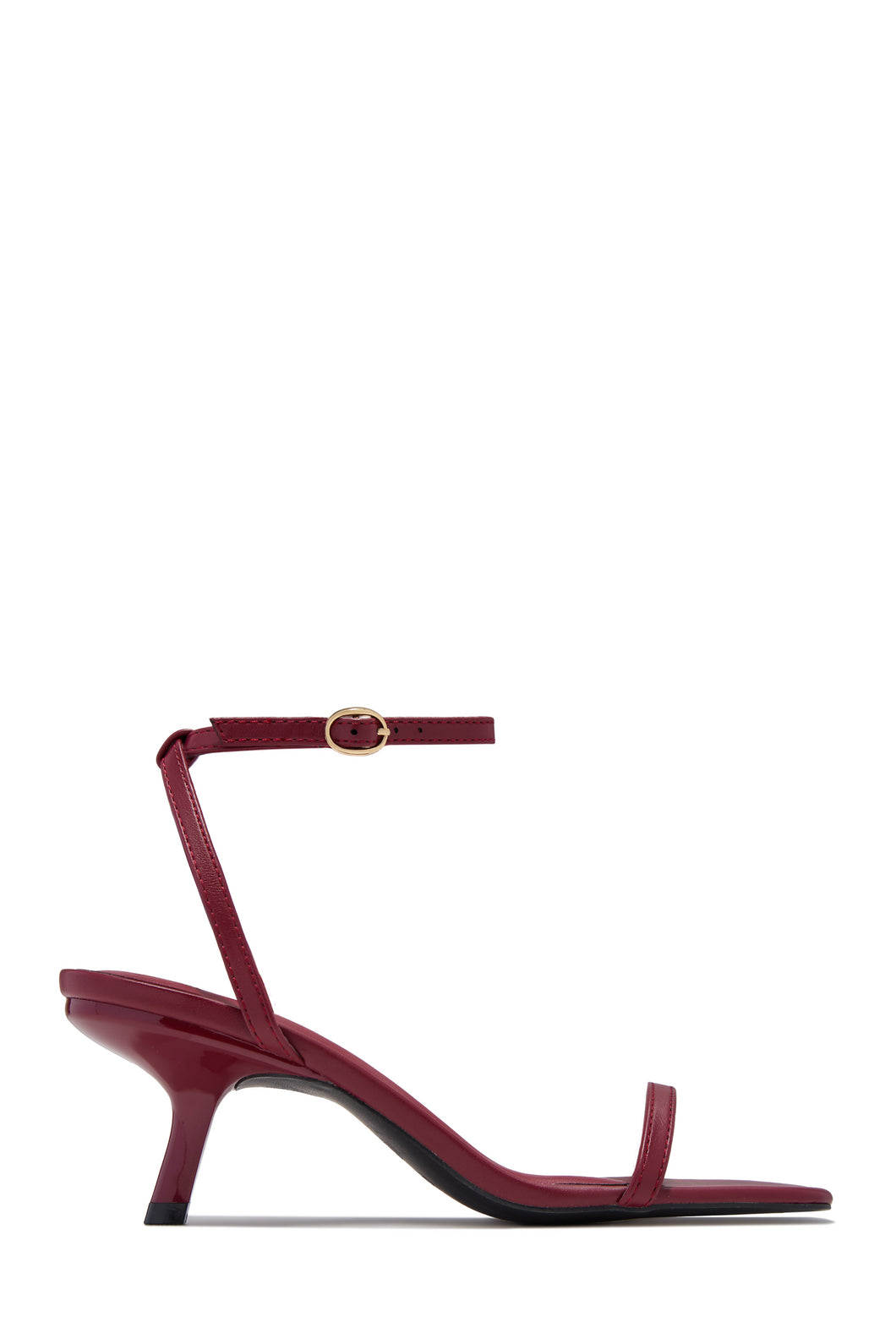 Karolay Ankle Strap Mid Heels - Cherry