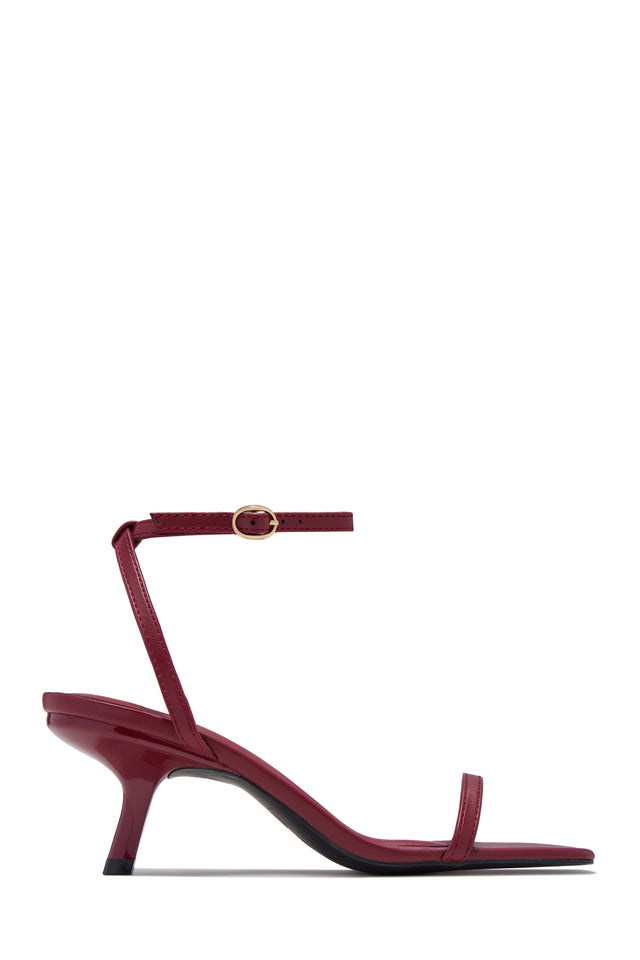 Load image into Gallery viewer, Karolay Ankle Strap Mid Heels - Cherry
