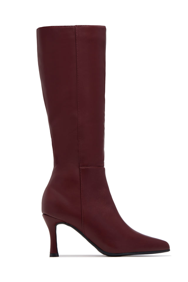 Load image into Gallery viewer, Zama Knee High Heel Boots - Wine
