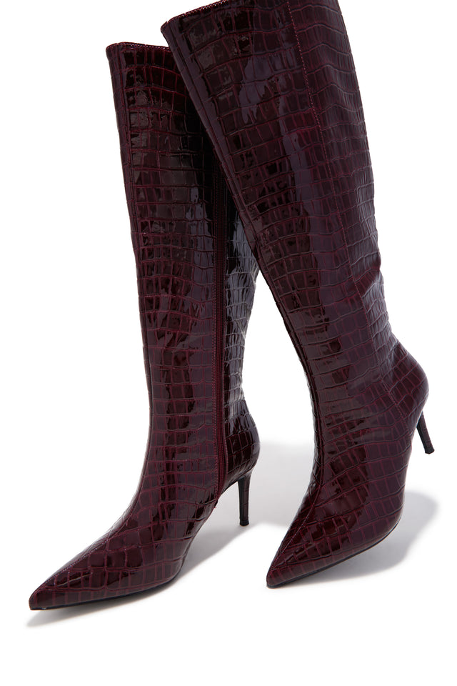 Load image into Gallery viewer, Chrissy Mid Heel Boots - Wine
