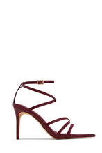 Load image into Gallery viewer, Polished Nights Strappy Mid Heels - Wine
