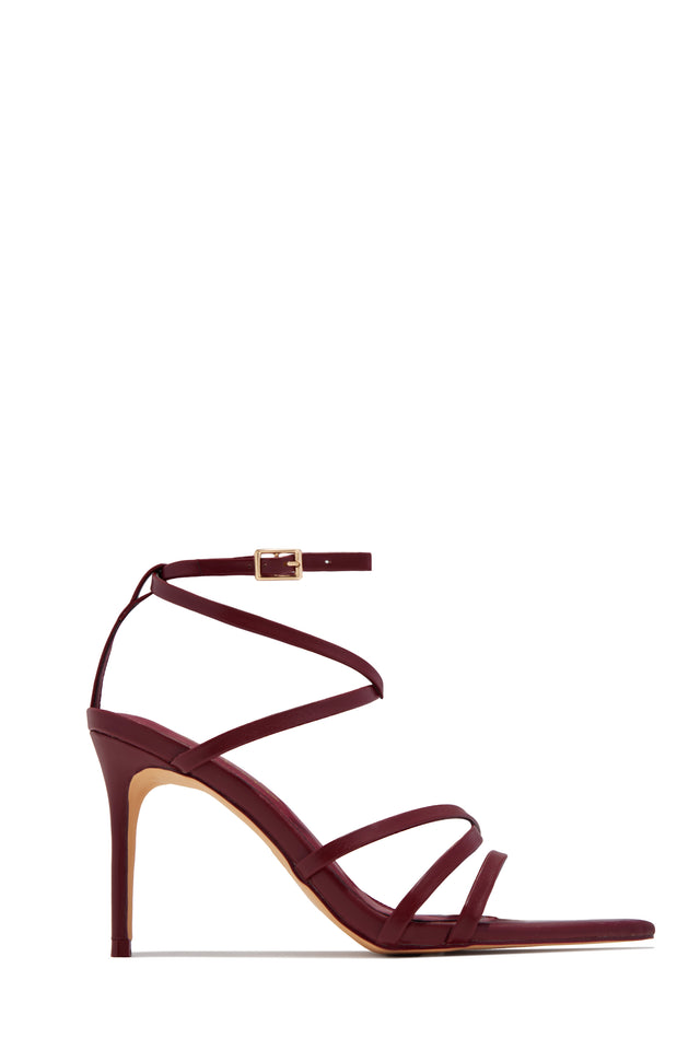 Load image into Gallery viewer, Polished Nights Strappy Mid Heels - Wine

