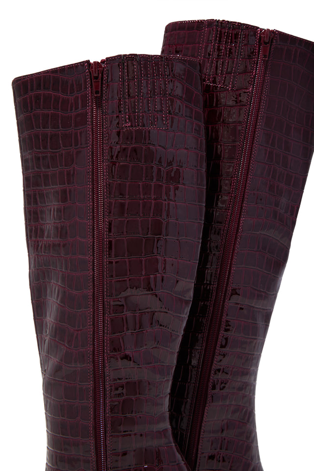 Load image into Gallery viewer, Chrissy Mid Heel Boots - Wine
