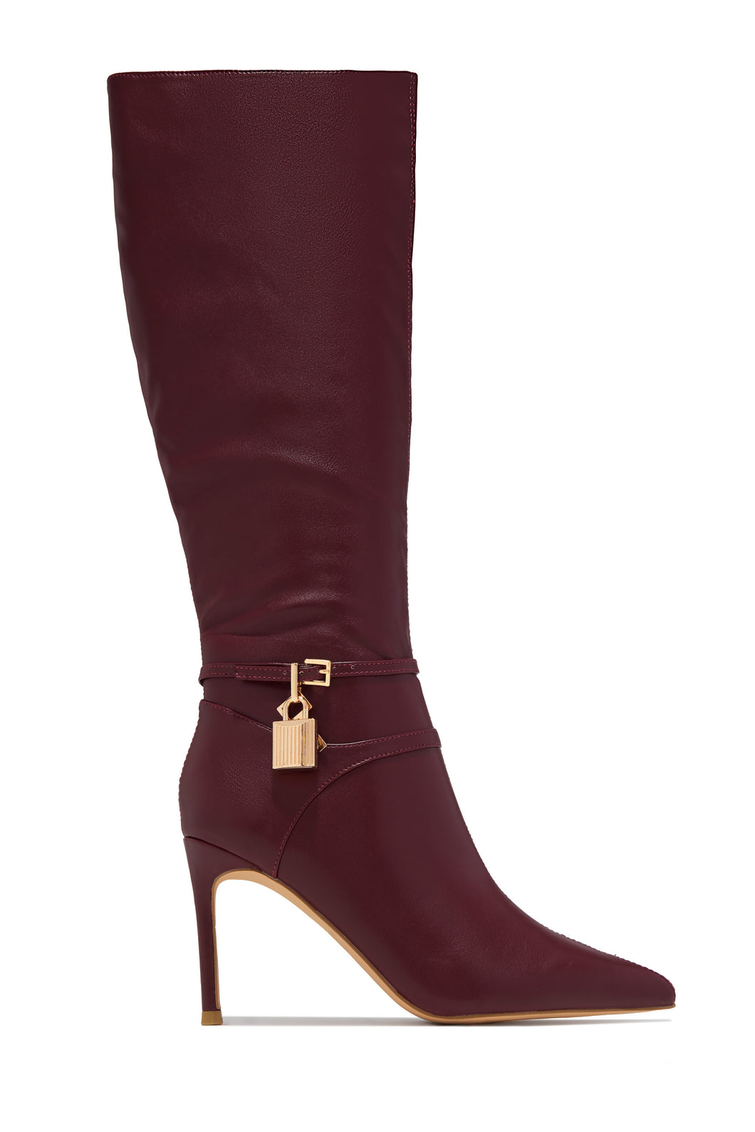 Kya Below The Knee Heel Boots - Wine