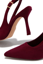 Load image into Gallery viewer, Carianna Faux Suede Slingback Pumps - Wine
