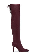 Load image into Gallery viewer, Gigi Over The Knee Heel Boots - Wine PU
