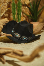 Load image into Gallery viewer, Yelayna Faux Suede Western Hat - Black
