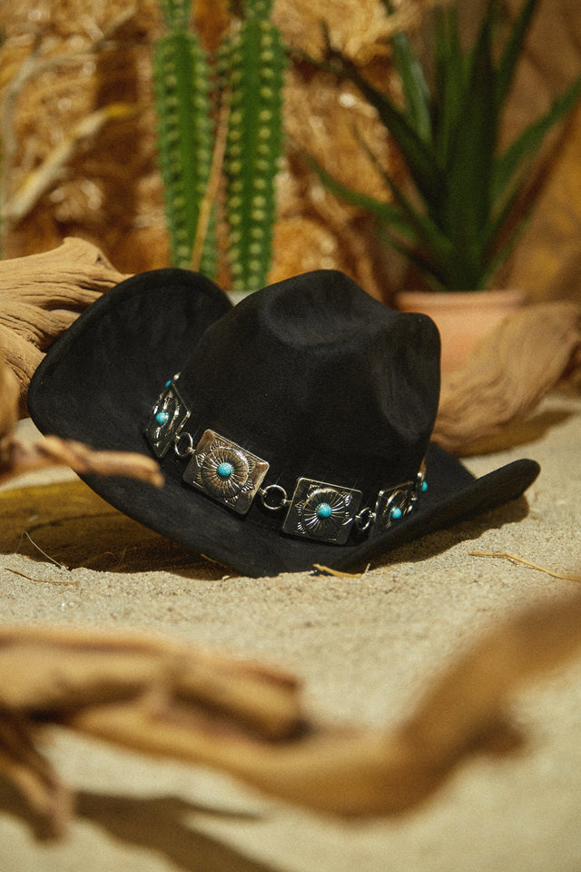 Load image into Gallery viewer, Yelayna Faux Suede Western Hat - Black
